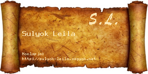 Sulyok Leila névjegykártya